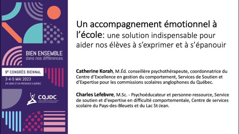 L’importance du soutien &eacute;motionnel &agrave; l’&eacute;cole